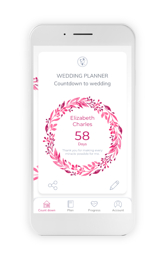 Wedding planner wedding countdown